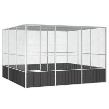 vidaXL Vogelkooi 302,5x324,5x211,5 cm gegalvaniseerd staal, Verzenden