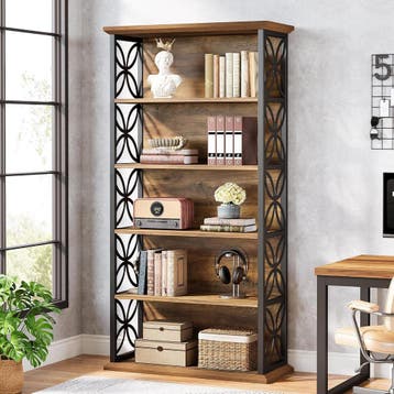 Tribesigns Boekenkast met 6 niveaus, industrieel boekenrek m, Verzenden, Nieuw