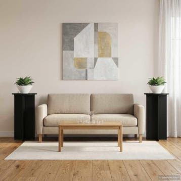 vidaXL Plantenstand 2 st Zwart 40 x 40 x 80 cm Bewerkt hout, Verzenden, Nieuw