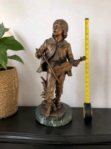 sculptuur, violinista - 0 cm - Marmer
