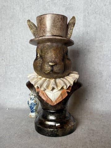 Statue, Konijn buste 34 cm - 34.5 cm - Résine