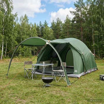 vidaXL Tunneltent 370 x 275 x 210 cm Groen Polyester en, Caravans en Kamperen, Tenten, Verzenden, Nieuw