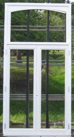 padoek houten raam , chassis , venster 108 x 215 wit, Doe-het-zelf en Bouw, 75 tot 150 cm, Raamkozijn, Ophalen of Verzenden, Zo goed als nieuw