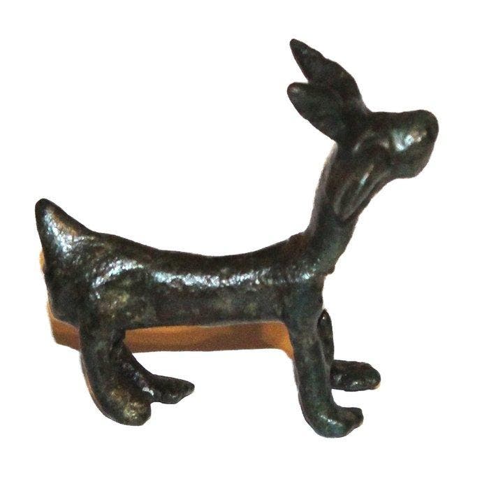 West-Aziatisch Brons Luristan - steenbokfiguur - prachtige, Antiek en Kunst, Antiek | Overige Antiek