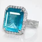 Zonder minimumprijs - Ring - 14 karaat Witgoud, IGI 8,16 ct, Nieuw
