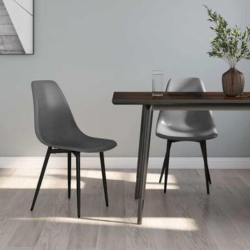 vidaXL Eetkamerstoelen 2 st PP grijs, Verzenden, Nieuw