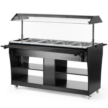 Verwarmd Buffet | Hout/RVS | 4x 1/1 GN | 30°C/90°C |, Verzenden, Nieuw in verpakking