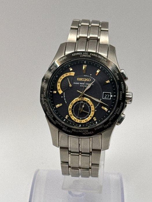 Seiko - Brightz Radio Wave Control Solar World Time - Sans, Handtassen en Accessoires, Horloges | Antiek