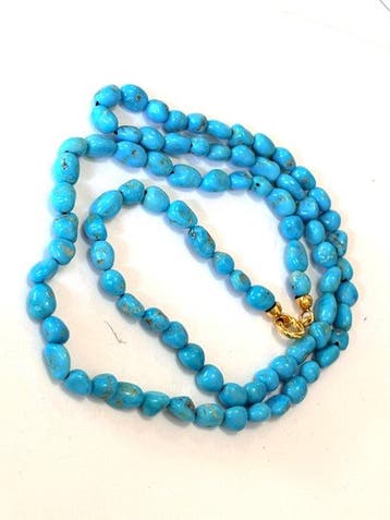 Turquoise - Zilver - Halsketting, Antiek en Kunst