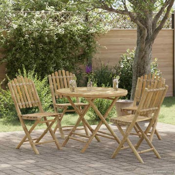 vidaXL Tuin Tafel Naturel 80 x 70 cm Bamboe, Verzenden