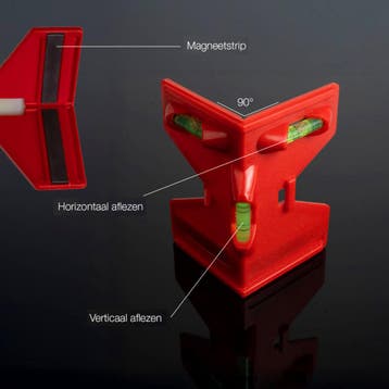 Hoekwaterpas rood, voor schuttingpalen en verticale constru, Doe-het-zelf en Bouw, Verzenden, Nieuw