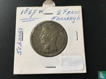Frankrijk 2 francs 1827 (W), Verzenden, Losse munt