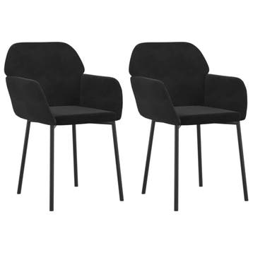 Zwarte Fluweel Stoelen | Tweede kansje | OP = OP, Twee, Verzenden, Zwart, Nieuw