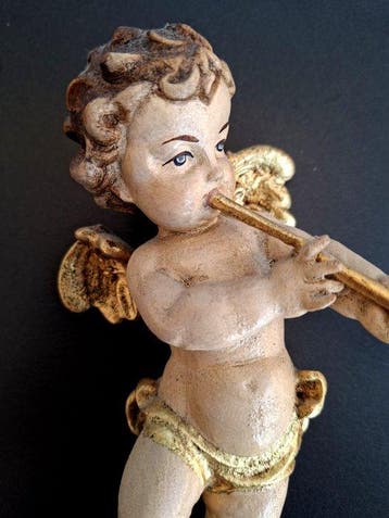 Beeldje - Engel Putte ca. 20cm - Hout