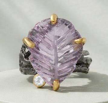 925 zilver - 23ct amethist - topaas - Ring, Verzamelen