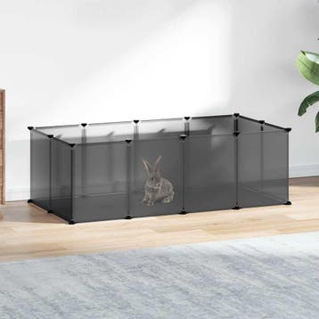 vidaXL Dierenhok klein 144x74x46,5 cm polypropeen en staal, Verzenden