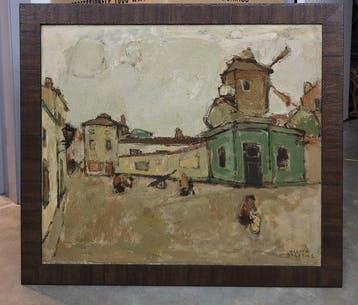 Walter Stevens (1887-1967) - Geanimeerd dorpsgezicht