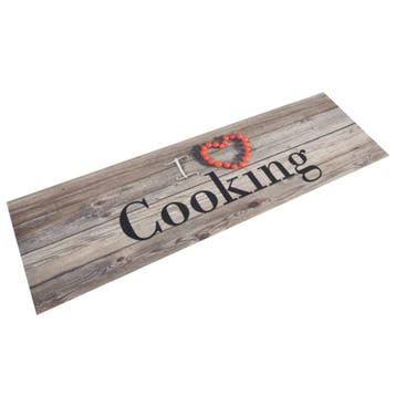 vidaXL Keukenmat wasbaar cooking-print 45x150 cm fluweel, Verzenden