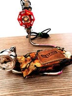 Plafondlamp - RVS, hout, textiel, kunststof, siliconen