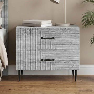 vidaXL Nachtkastje Grijs sonoma 62 x 34,5 x 47,5 cm Bewerkt, Verzenden, Nieuw