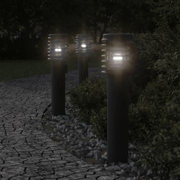 vidaXL Buitenvloerlamp met stopcontact 60 cm roestvrijstaal, Verzenden, Nieuw