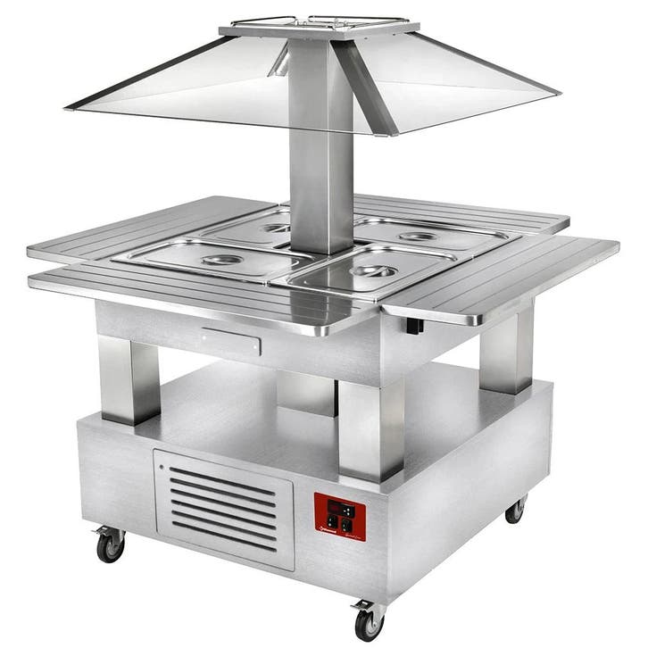 Verwarmd Buffet | GOURMET LINE | Hout/RVS | 4x 1/1 GN |, Zakelijke goederen, Horeca | Keukenapparatuur, Nieuw in verpakking, Verzenden