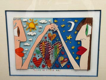 James Rizzi (1950-2011) - LOVE IS IN THE AIR3D silkscreen