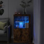 vidaXL Bijzetkast met LED bewerkt hout gerookt eikenkleurig, Huis en Inrichting, Verzenden, Nieuw