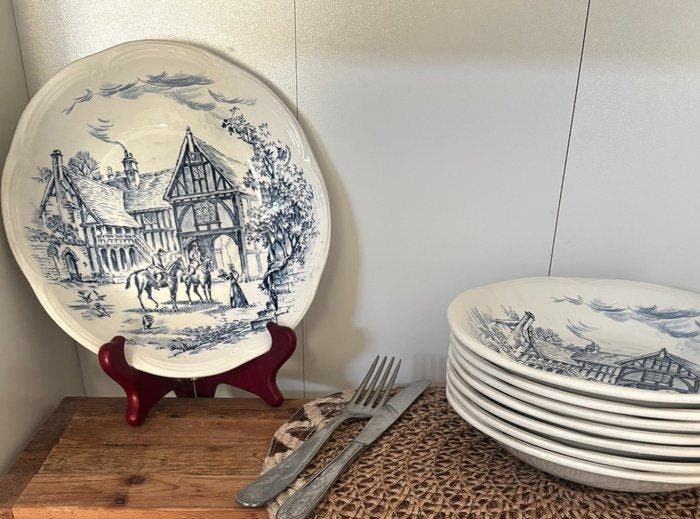 Gien - Assiette (8) - Porcelaine, Antiek en Kunst, Antiek | Meubels | Tafels