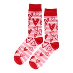 Sokken Katoen - Hartjes Print - Roze Wit Rood - Maat 38-45