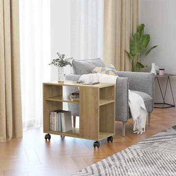 vidaXL Bijzettafel 70x35x60,5 cm bewerkt hout sonoma, Huis en Inrichting, Verzenden, Nieuw