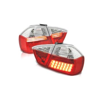 FEUX ARRIÈRE POUR BMW E90 LED ROUGE CHROMÉ, Auto-onderdelen, Verlichting, Verzenden, Nieuw