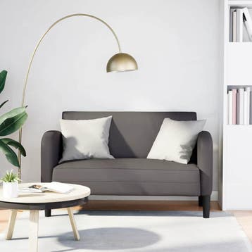vidaXL Loveseat bank / zetel 110 cm kunstleer grijs, Verzenden, Nieuw