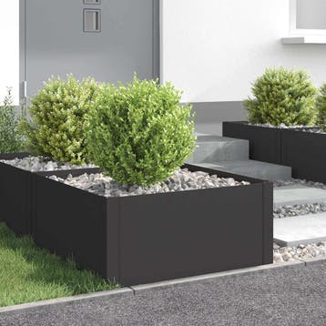 vidaXL Gazonrand 4 pcs 60 x 60 x 35 cm Staal Zwart, Tuin en Terras, Bielzen en Borduren, Verzenden, Nieuw