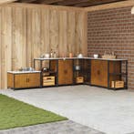 vidaXL Keukenopslag met plank met opslag Roestig 60 x 50 x, Verzenden, Nieuw