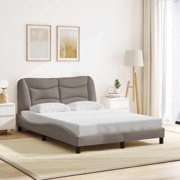 vidaXL Bedframe zonder matras Hvar 120x200 cm stof taupe, Verzenden, Nieuw