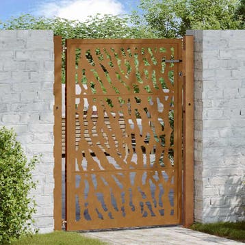 vidaXL Poort met sporenontwerp 100x150 cm weervast staal, Tuin en Terras, Verzenden, Nieuw