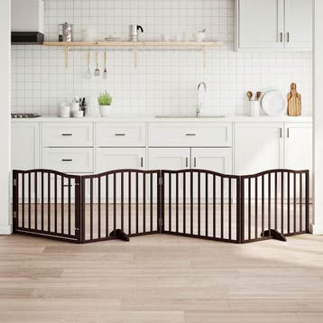 vidaXL Hondenhek inklapbaar 4 panelen 320cm populierenhout, Verzenden