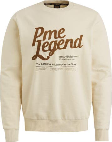 PME Legend Sweater Logo Bone White maat Maat 48/50 (M) Heren, Beige, Nieuw, PME Legend, Verzenden