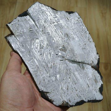Grote plak ijzermeteoriet uit Altai met fusiecrust, geleverd