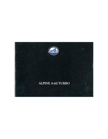 1993 ALPINE A610 TURBO BROCHURE FRANS, Ophalen of Verzenden