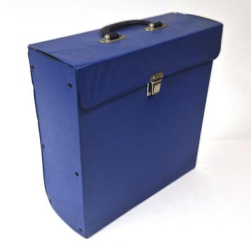 Vintage blauwe platenkoffer voor lp's, Verzenden, Nieuw