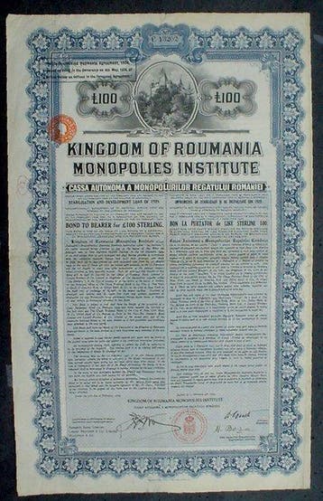 Roemenië. Kingdom of Roumania, 100 £ Pound Sterling to