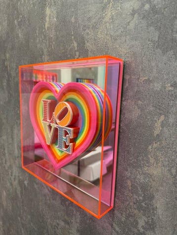 KIRAS - HEART LOVE MIRROR ! FUCSIA 25x25cm