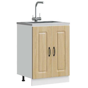 vidaXL Spoelbakonderkast Kalmar 60x46x81,5cm bewerkt hout, Huis en Inrichting, Verzenden, Nieuw