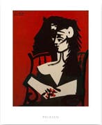 Pablo Picasso - “JACQUELINE A MANTILLE SUR FOND ROUGE,