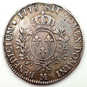 Frankrijk. Louis XVI (1774-1792). Écu aux branches d’olivier