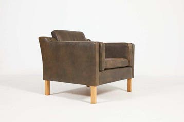 Vemb - Fauteuil - Leder, Hout