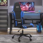 vidaXL Massage gamestoel kunstleer zwart en blauw, Verzenden