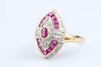 Ring - 18 karaat Geel goud - 1.80ct. tw. Robijn - Diamant